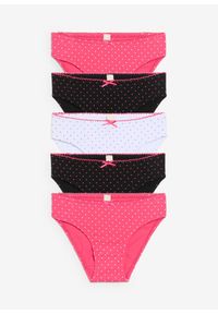 bonprix - Figi z miękką bawełną z satynową kokardką (5 par). Kolor: różowy. Materiał: satyna, bawełna #1