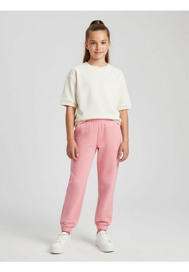 Sinsay - Spodnie dresowe - brązowy. Kolor: brązowy. Materiał: dresówka. Długość: długie