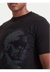 Karl Lagerfeld - KARL LAGERFELD T-Shirt 755063 564242 Czarny Regular Fit. Typ kołnierza: dekolt w karo. Kolor: czarny. Materiał: bawełna #4