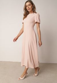 Born2be - Różowa Elegancka Sukienka VICES o Rozkloszowanym Kroju z Krótkim Rękawem Aezith. Okazja: na komunię, na wesele, na ślub cywilny. Kolor: różowy. Długość rękawa: krótki rękaw. Typ sukienki: proste, rozkloszowane. Styl: elegancki #8