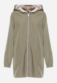 Born2be - Ciemnozielona Kurtka Dwustronna z Nieodpinanym Kapturem i Metalicznym Efektem Lirednil. Kolor: zielony. Wzór: gładki. Styl: elegancki #6