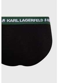 Karl Lagerfeld slipy (3-pack) męskie kolor zielony. Kolor: zielony. Materiał: bawełna