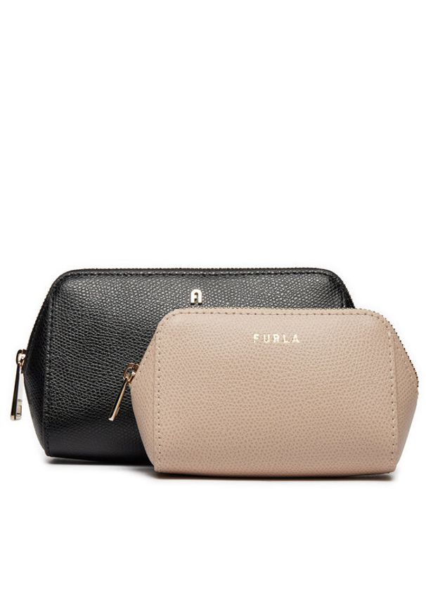 Furla Zestaw kosmetyczek Camelia M Cosmetic Case Set WE00453-ARE000-BBR00-1007 Czarny. Kolor: czarny. Materiał: skóra