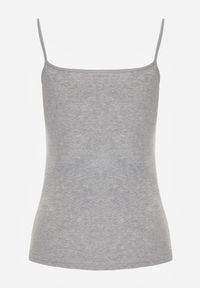 Renee - Ciemnoszary Bieliźniany Top na Ramiączkach z Bawełny Zdobiony Koronką Bernelle. Kolor: szary. Materiał: bawełna, koronka. Długość rękawa: na ramiączkach. Wzór: aplikacja, koronka #6