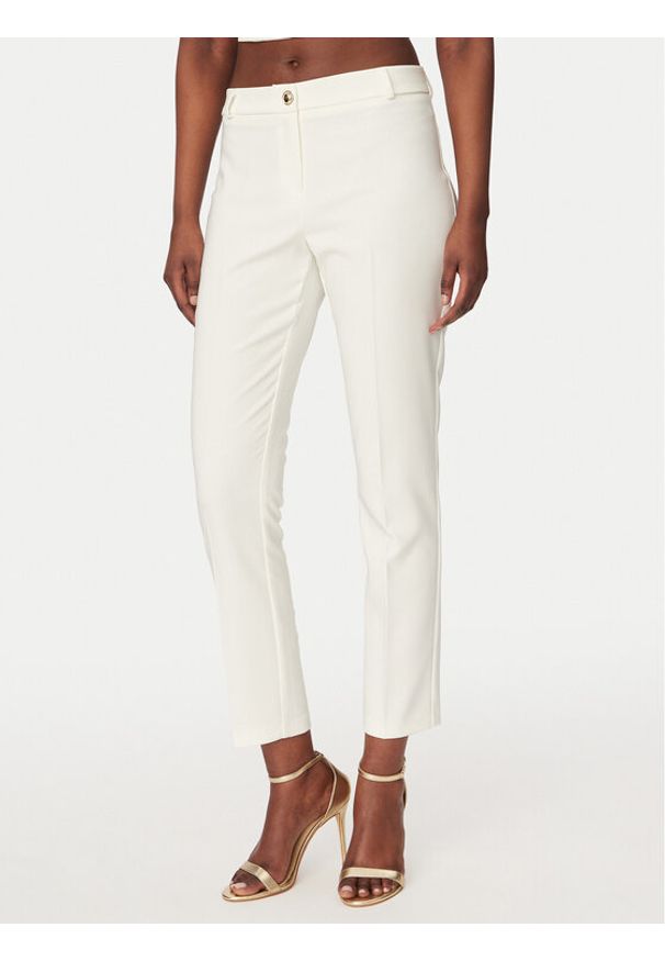 Rinascimento Spodnie materiałowe CFC0128650003 Biały Regular Fit. Kolor: biały. Materiał: syntetyk