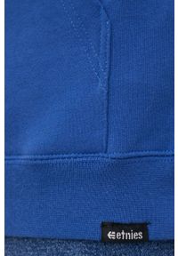 Etnies bluza męska z kapturem z nadrukiem. Typ kołnierza: kaptur. Kolor: niebieski. Materiał: dzianina. Wzór: nadruk