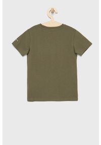 Pepe Jeans t-shirt bawełniany dziecięcy kolor zielony z nadrukiem. Okazja: na co dzień. Kolor: zielony. Materiał: bawełna. Wzór: nadruk. Styl: casual #3