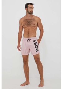 BOSS szorty kąpielowe kolor różowy. Kolor: różowy. Materiał: materiał #3