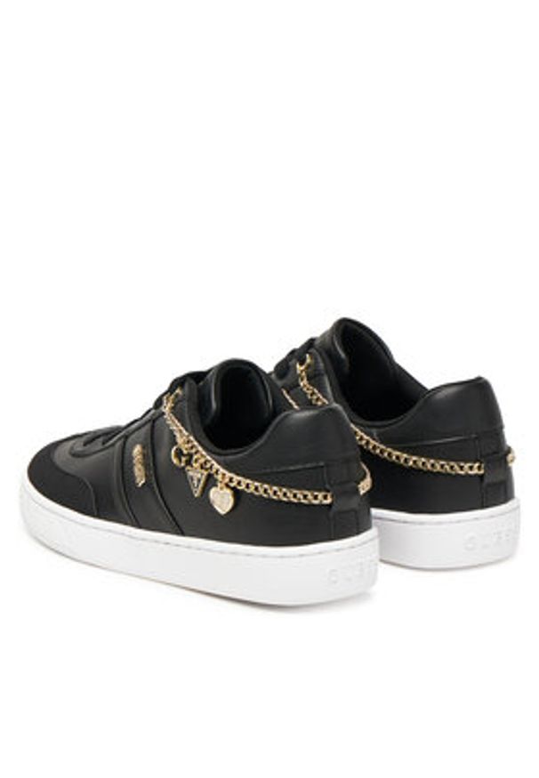Guess Sneakersy FLTNAO LEA12 Czarny. Kolor: czarny. Materiał: skóra