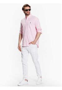Polo Ralph Lauren Koszula 710654408101 Różowy Slim Fit. Typ kołnierza: polo. Kolor: różowy. Materiał: bawełna #2