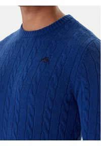 Kappa Sweter 63111DW Niebieski Regular Fit. Kolor: niebieski. Materiał: wełna