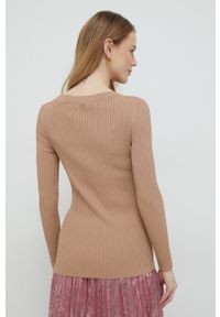 Guess sweter damski kolor brązowy lekki. Kolor: brązowy. Długość rękawa: długi rękaw. Długość: długie #2