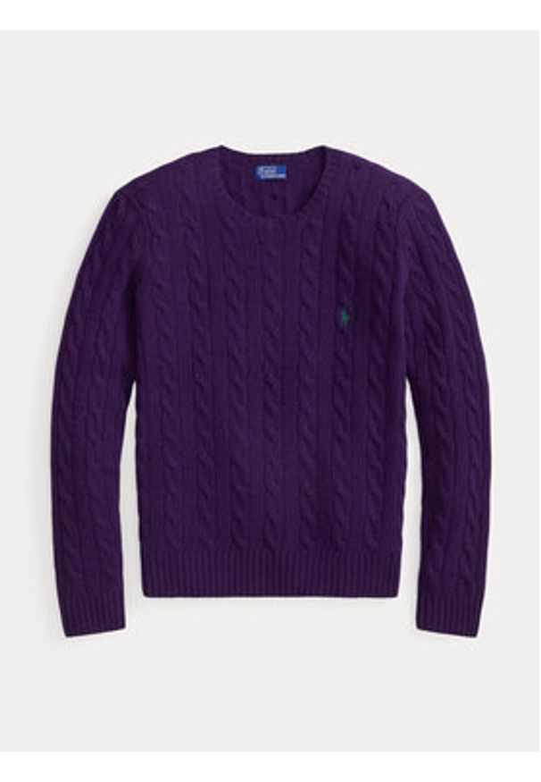 Polo Ralph Lauren Sweter 211971865011 Fioletowy Slim Fit. Typ kołnierza: polo. Kolor: fioletowy. Materiał: wełna