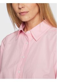 TOMMY HILFIGER - Tommy Hilfiger Sukienka koszulowa Solid WW0WW37102 Różowy Oversize. Kolor: różowy. Materiał: bawełna. Typ sukienki: oversize, koszulowe #4