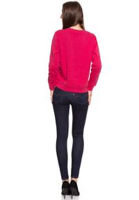 Wrangler - BLUZA WRANGLER DAMSKA CREW SWEAT BRIGHT ROSE W6079HYVC 112130450. Wzór: nadruk #3