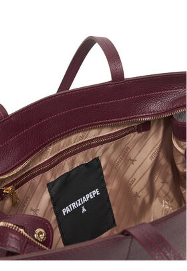 Patrizia Pepe Torebka 8B0236/L001-M536 Fioletowy. Kolor: fioletowy. Materiał: skórzane