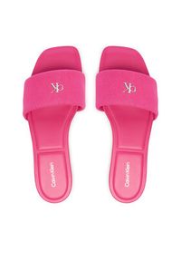 Calvin Klein Klapki Square Flat Sndl Canvas Hw HW0HW03129 Różowy. Kolor: różowy. Materiał: materiał #4