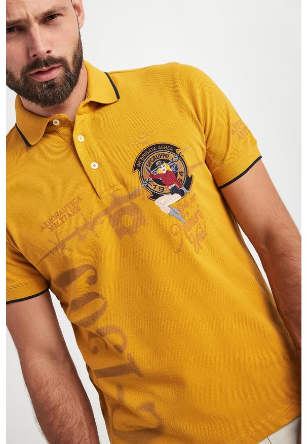Aeronautica Militare - Polo męskie AERONAUTICA MILITARE. Typ kołnierza: polo