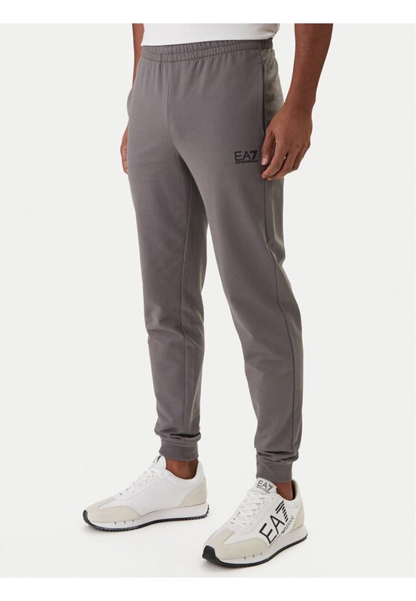 EA7 Emporio Armani Spodnie dresowe 8NPP66 PJVRZ Szary Regular Fit. Kolor: szary. Materiał: bawełna