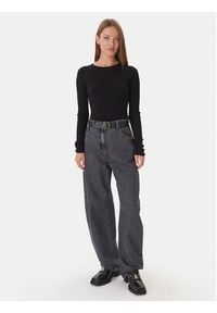 Patrizia Pepe Sweter 2K0337/K7S0-K103 Czarny Slim Fit. Kolor: czarny. Materiał: wiskoza