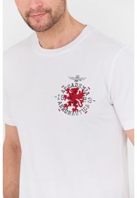 Aeronautica Militare - AERONAUTICA MILITARE Biały bawełniany męski t-shirt M.C., Rozmiar L. Kolor: biały. Materiał: bawełna
