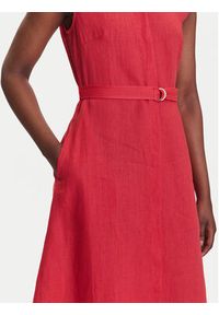 Marella Sukienka koszulowa Rodesia 2515221262 Czerwony Regular Fit. Kolor: czerwony. Materiał: len. Typ sukienki: koszulowe #5
