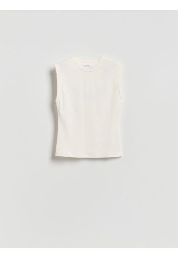 Reserved - Top z wiskozą - złamana biel. Materiał: wiskoza
