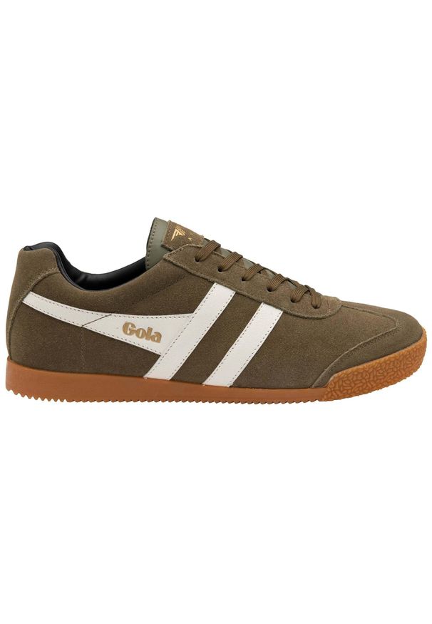Sneakersy Gola Harrier Suede. Okazja: na co dzień. Kolor: biały, zielony, wielokolorowy. Sport: turystyka piesza