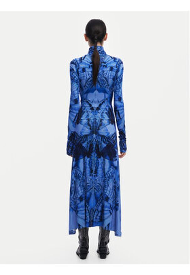 Desigual Sukienka codzienna 24WWVK26 Niebieski Slim Fit. Okazja: na co dzień. Kolor: niebieski. Materiał: wiskoza. Typ sukienki: proste. Styl: casual