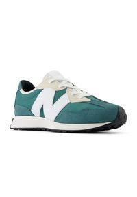 Buty dziecięce New Balance GS327BD – zielone. Okazja: na co dzień. Kolor: zielony. Materiał: guma, materiał, syntetyk. Szerokość cholewki: normalna #3