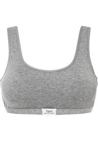bonprix - Biustonosz bustier z bawełny. Kolor: szary. Materiał: bawełna