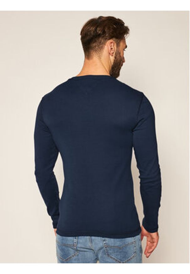 Tommy Jeans Longsleeve DM0DM04409 Granatowy Slim Fit. Kolor: niebieski. Materiał: bawełna. Długość rękawa: długi rękaw
