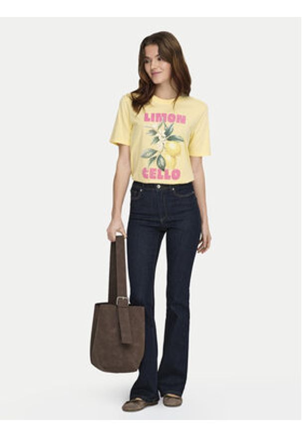 only - ONLY T-Shirt Lucy 15367829 Żółty Regular Fit. Kolor: żółty. Materiał: bawełna