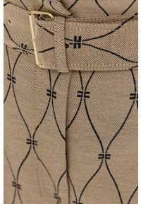 Elisabetta Franchi spódnica kolor brązowy mini rozkloszowana. Kolor: brązowy. Materiał: tkanina #4