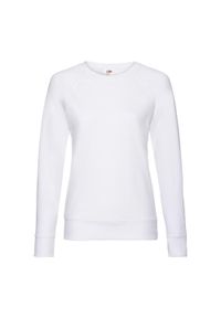 FRUIT OF THE LOOM - Lekki Sweter Raglanowy Dla Kobiet. Kolor: biały. Długość rękawa: raglanowy rękaw