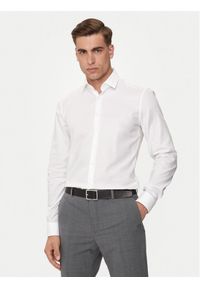 Calvin Klein Koszula K10K113164 Biały Slim Fit. Kolor: biały. Materiał: bawełna