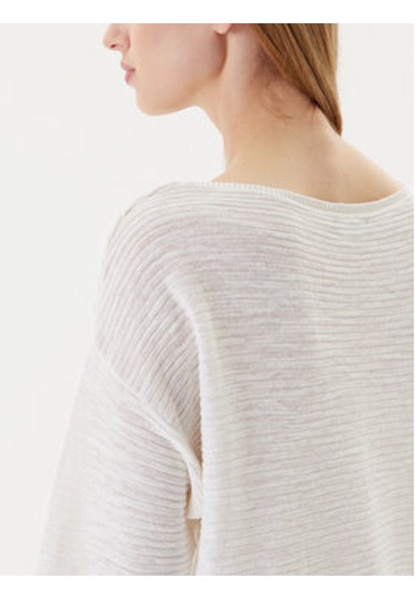 United Colors of Benetton - United Colors Of Benetton Sweter 115GD10CT Biały Boxy Fit. Kolor: biały. Materiał: bawełna