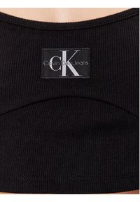 Calvin Klein Jeans Top J20J221417 Czarny Slim Fit. Kolor: czarny. Materiał: bawełna