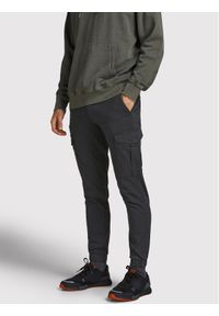 Jack & Jones - Jack&Jones Joggery Marco 12186889 Czarny Slim Fit. Kolor: czarny. Materiał: bawełna