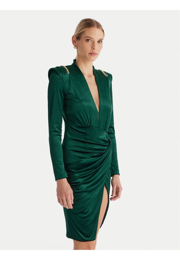 Babylon Sukienka koktajlowa MF204C Zielony Slim Fit. Kolor: zielony. Materiał: syntetyk. Styl: wizytowy