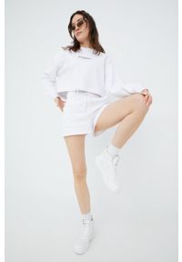 Juicy Couture szorty kolor biały z nadrukiem medium waist. Okazja: na co dzień. Kolor: biały. Wzór: nadruk. Styl: casual #2