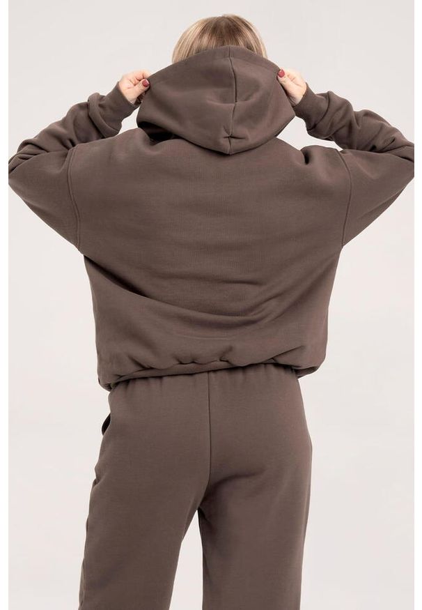 GYM GLAMOUR - Bluza fitness damska Gym Glamour college. Kolor: brązowy. Sport: fitness