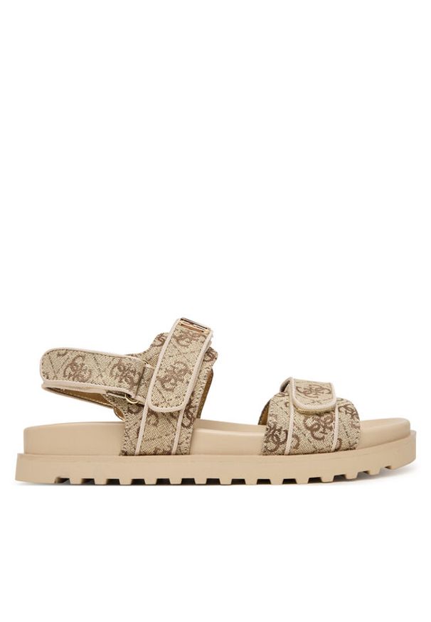 Guess Sandały FLJFDS LEL03 Beżowy. Kolor: beżowy. Materiał: materiał
