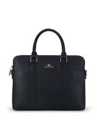 Wittchen - Damska torba na laptopa 13’’ skórzana klasyczna. Kolor: czarny. Materiał: skóra. Wzór: haft, aplikacja. Styl: klasyczny #1