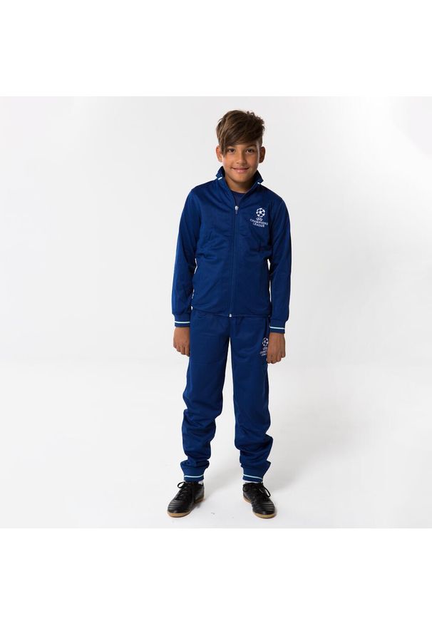 CHAMPIONS LEAGUE - Dres piłkarski dziecięcy Champions League. Kolor: niebieski. Materiał: dresówka. Styl: sportowy