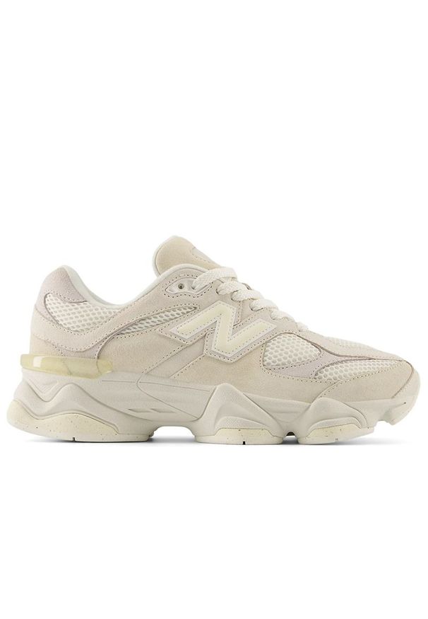 Buty młodzieżowe New Balance GC9060ER - beżowe. Okazja: na uczelnię, na co dzień. Kolor: beżowy. Materiał: skóra, syntetyk, materiał, guma. Szerokość cholewki: normalna. Sport: turystyka piesza