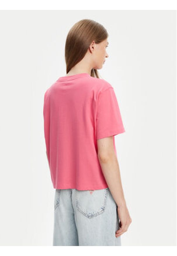 Guess Jeans T-Shirt W4YI05 K8HM0 Różowy Boxy Fit. Kolor: różowy. Materiał: bawełna