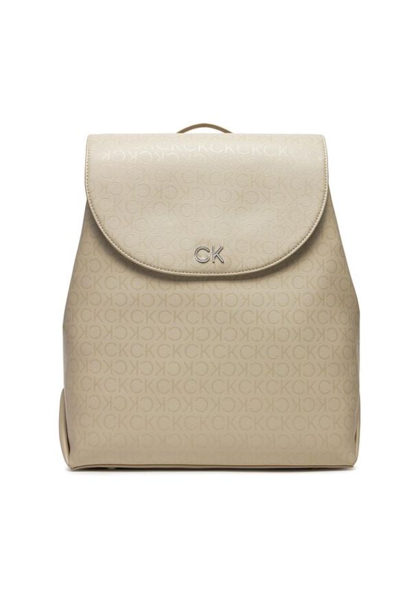 Calvin Klein Plecak Ck Daily Backpack_Epi Mono K60K611881 Beżowy. Kolor: beżowy. Materiał: skóra