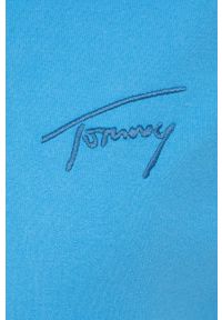 Tommy Jeans bluza DW0DW12648.PPYY damska z kapturem gładka. Typ kołnierza: kaptur. Kolor: niebieski. Materiał: tworzywo sztuczne, włókno, dzianina. Długość rękawa: raglanowy rękaw. Wzór: gładki #4