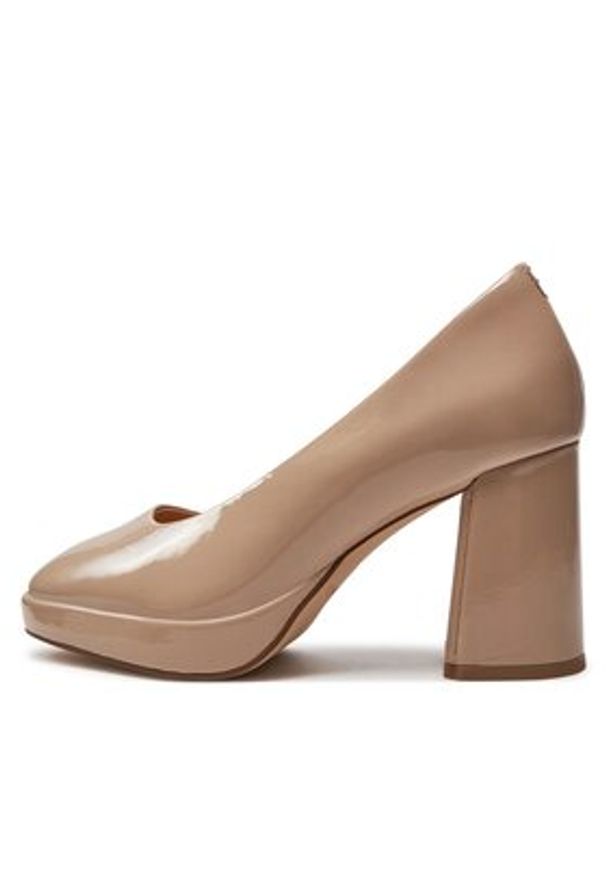 Clarks Czółenka Zoya85 Court 26176365 Beżowy. Kolor: beżowy. Materiał: lakier, skóra